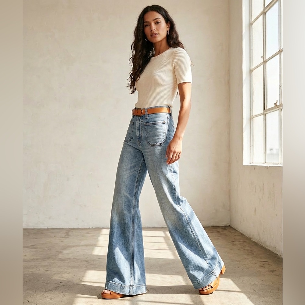 Barrel Distressed Jeans - Denim Vintage 80s Boho High Waist Feminine